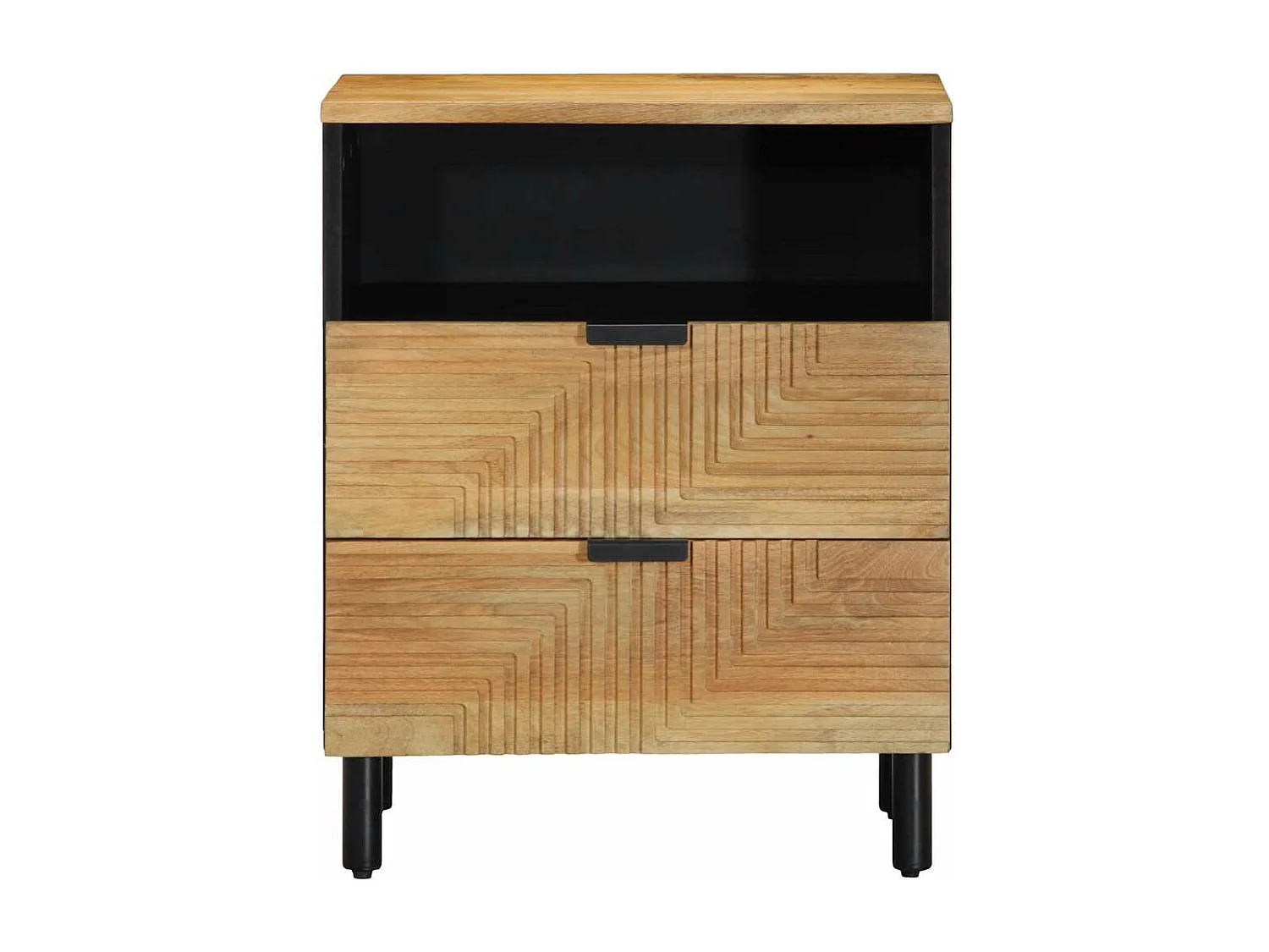 Table de chevet marron 50x33x62 cm bois de manguier solide