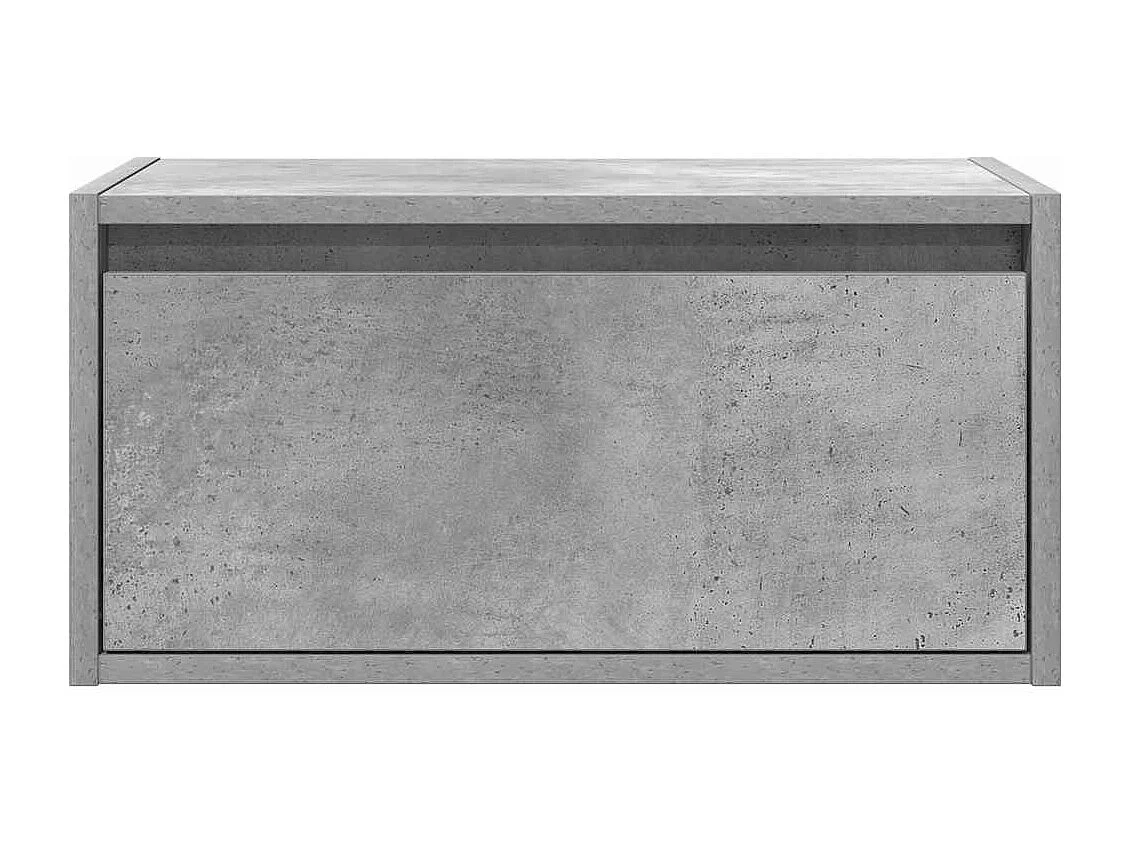 Tables de chevet murales avec lumières LED 2 pièces gris béton