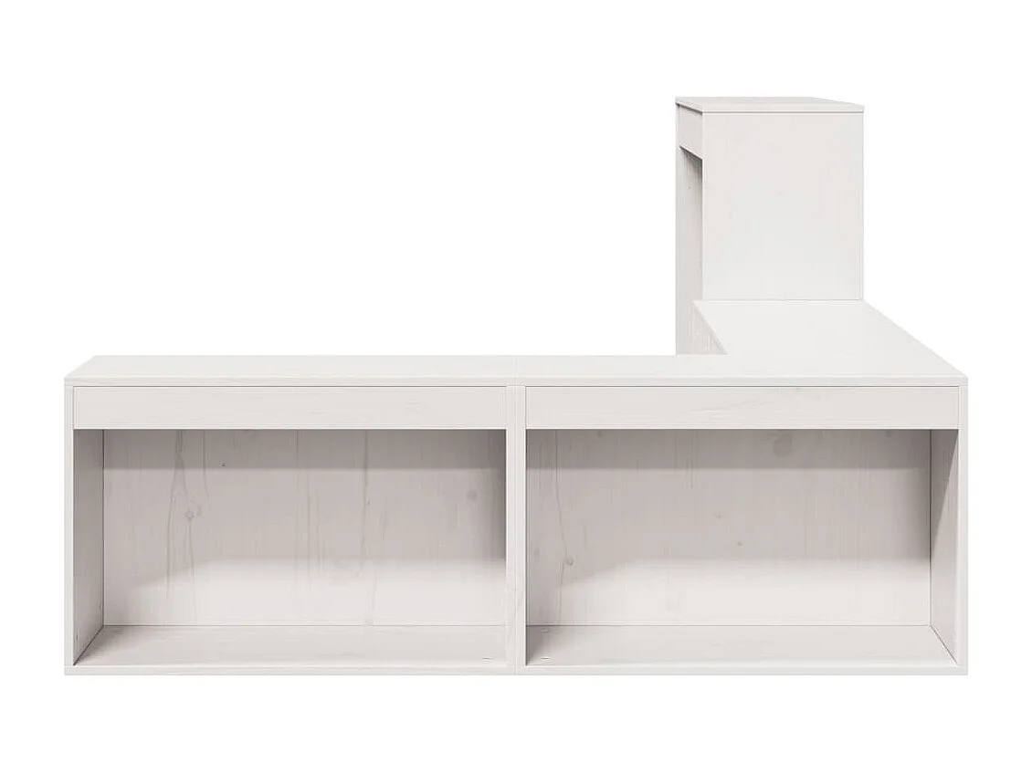 Table de chevet avec bureau blanc bois de pin massif