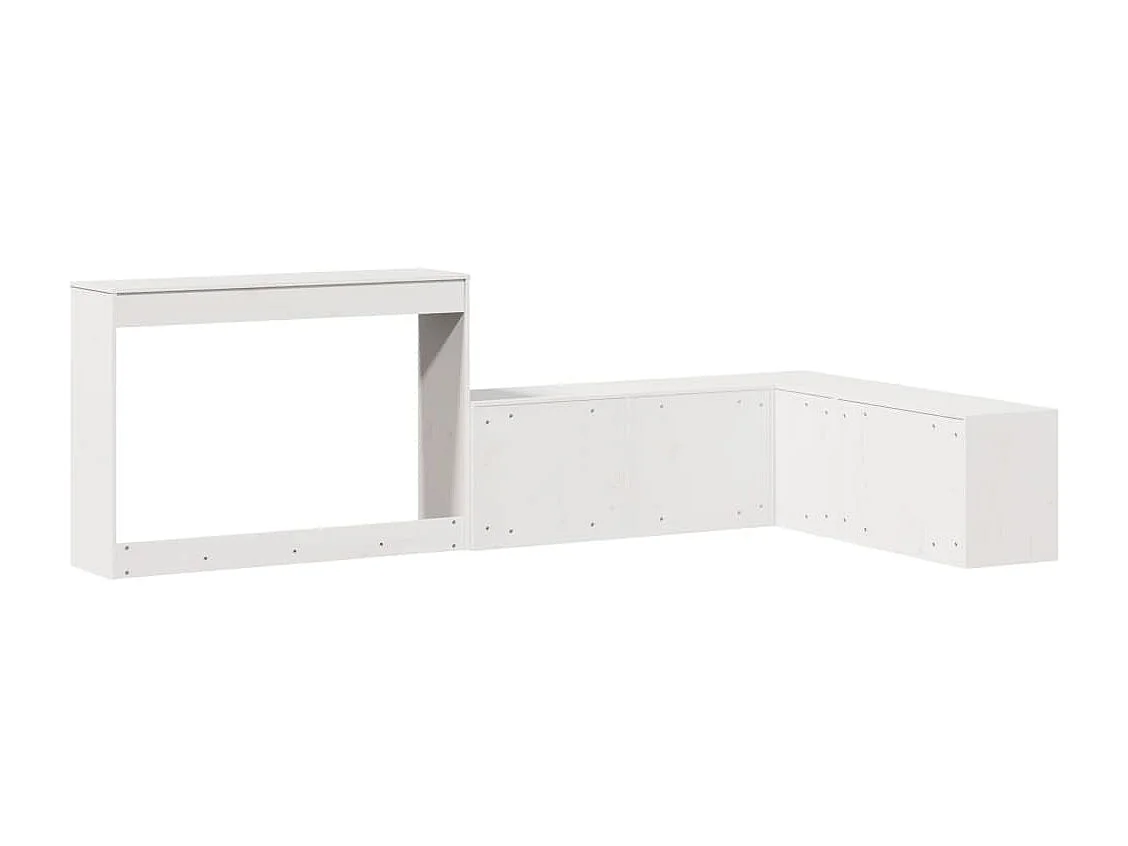 Table de chevet avec bureau blanc bois de pin massif