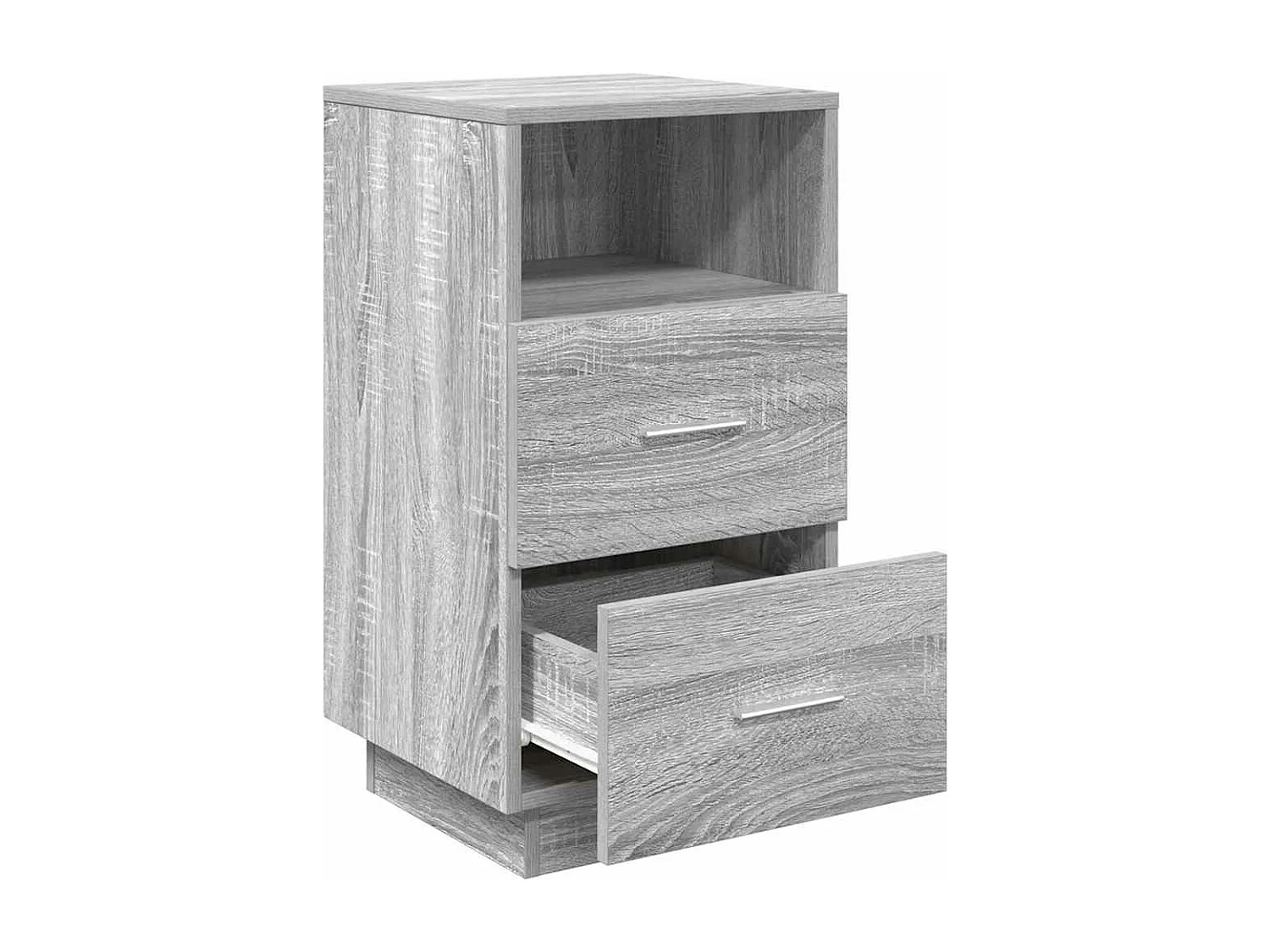 Tables de chevet 2 pièces avec 2 tiroirs sonoma gris 36x36x68 cm