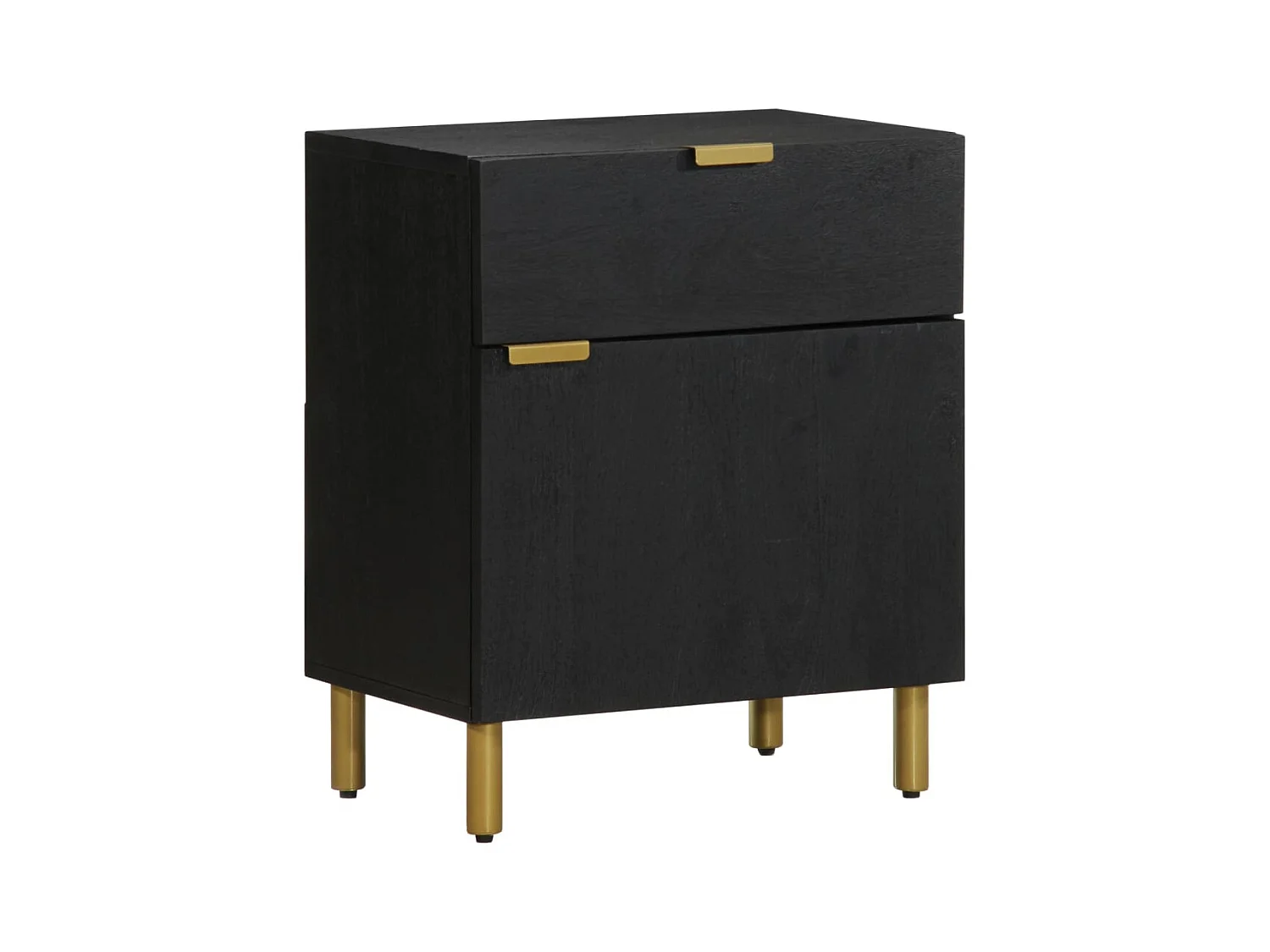 Mesita de noche madera de ingeniería negra 50x33x60 cm