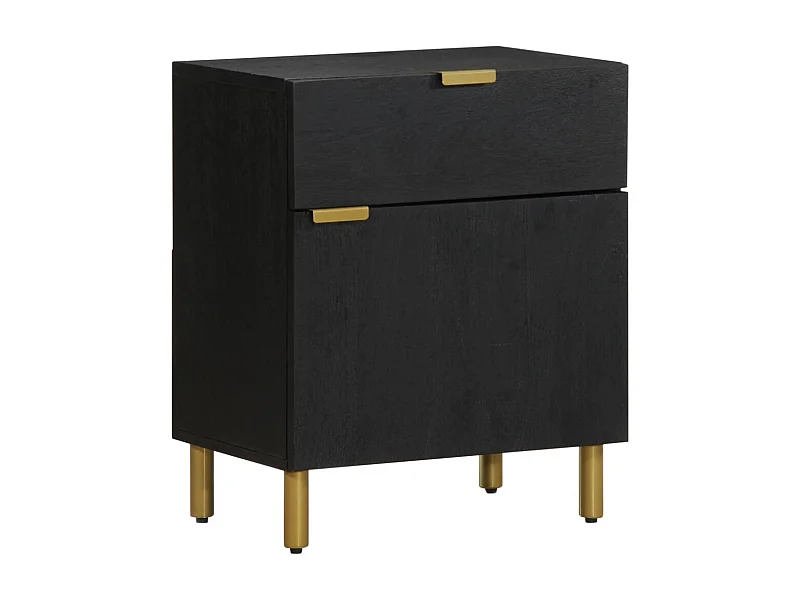 Table de chevet noir 50x33x60 cm bois d'ingénierie