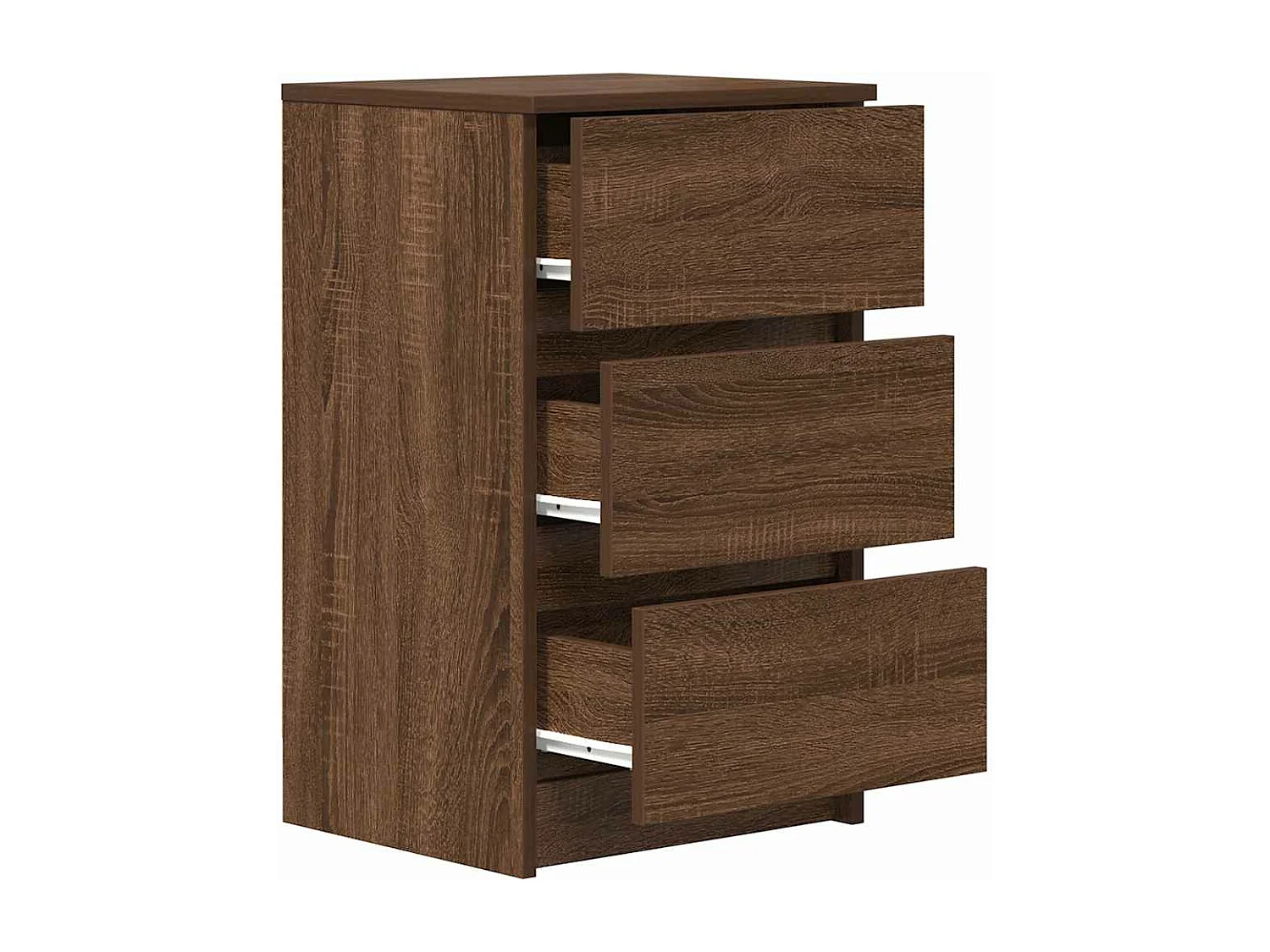 Nachtkastjes met 3 lades 2 st 39x35x65 cm bruin eikenkleurig