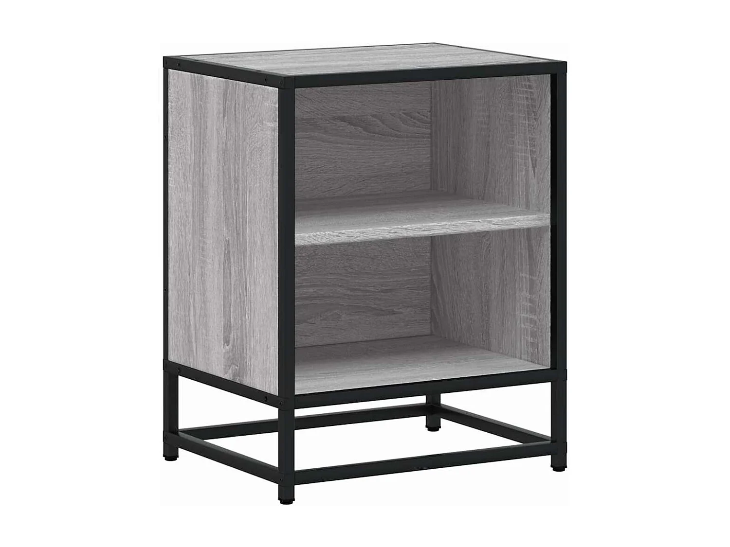 Table de chevet sonoma gris 40x31x50 cm bois d'ingénierie métal