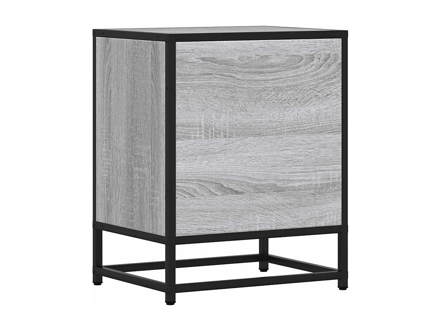 Table de chevet sonoma gris 40x31x50 cm bois d'ingénierie métal