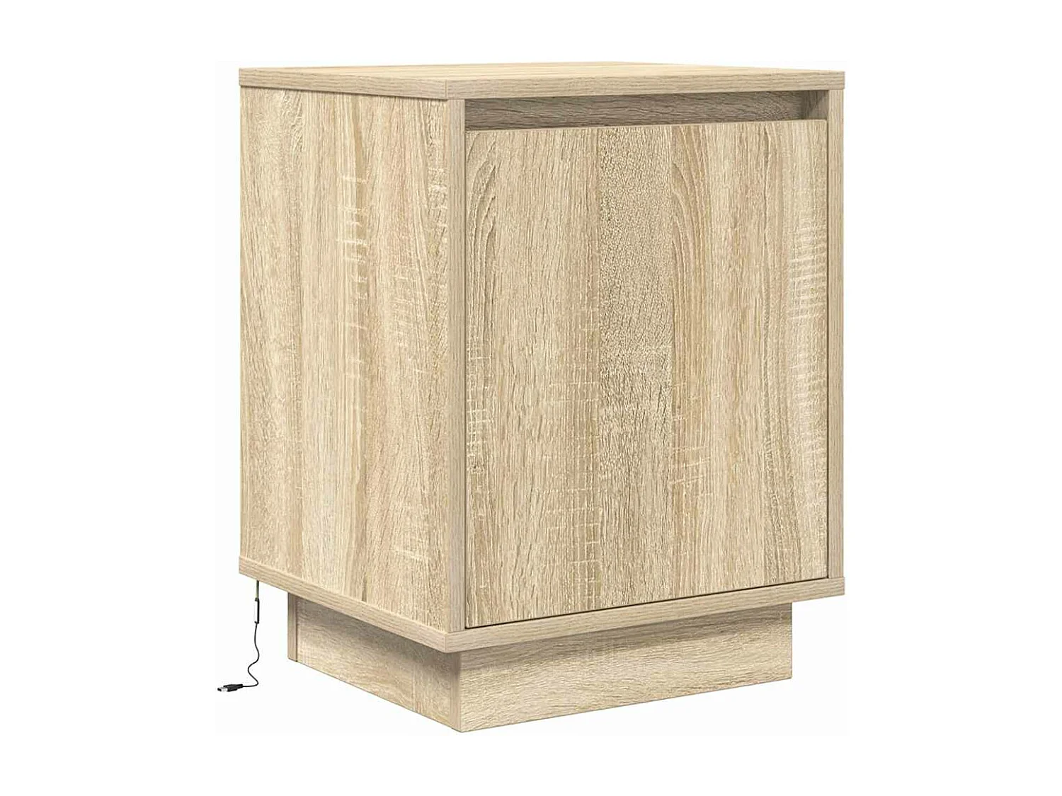 Mesilla de noche con luces LED roble Sonoma 38x34x50 cm