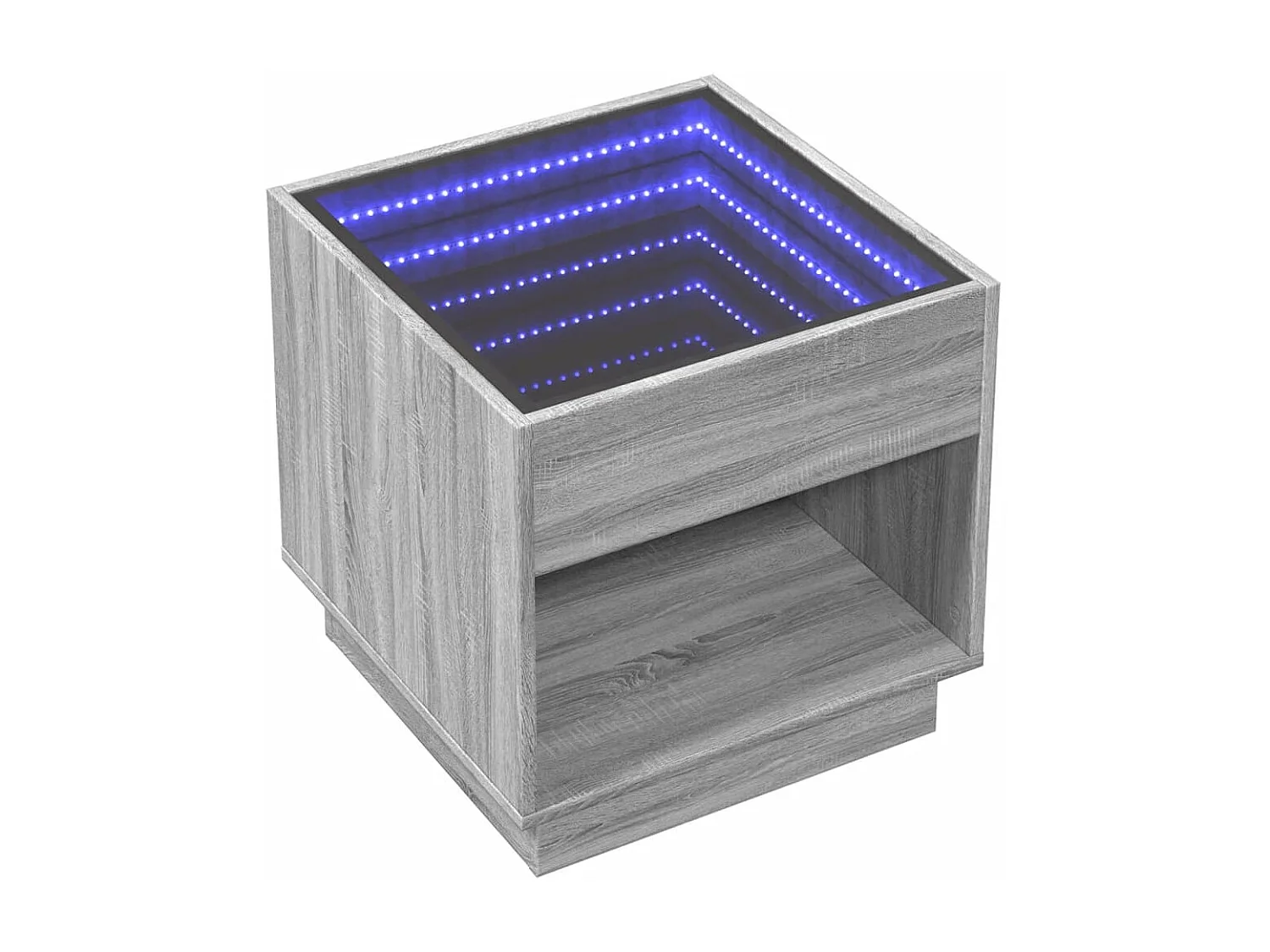Table de chevet avec LED infini sonoma gris 50x50x50 cm