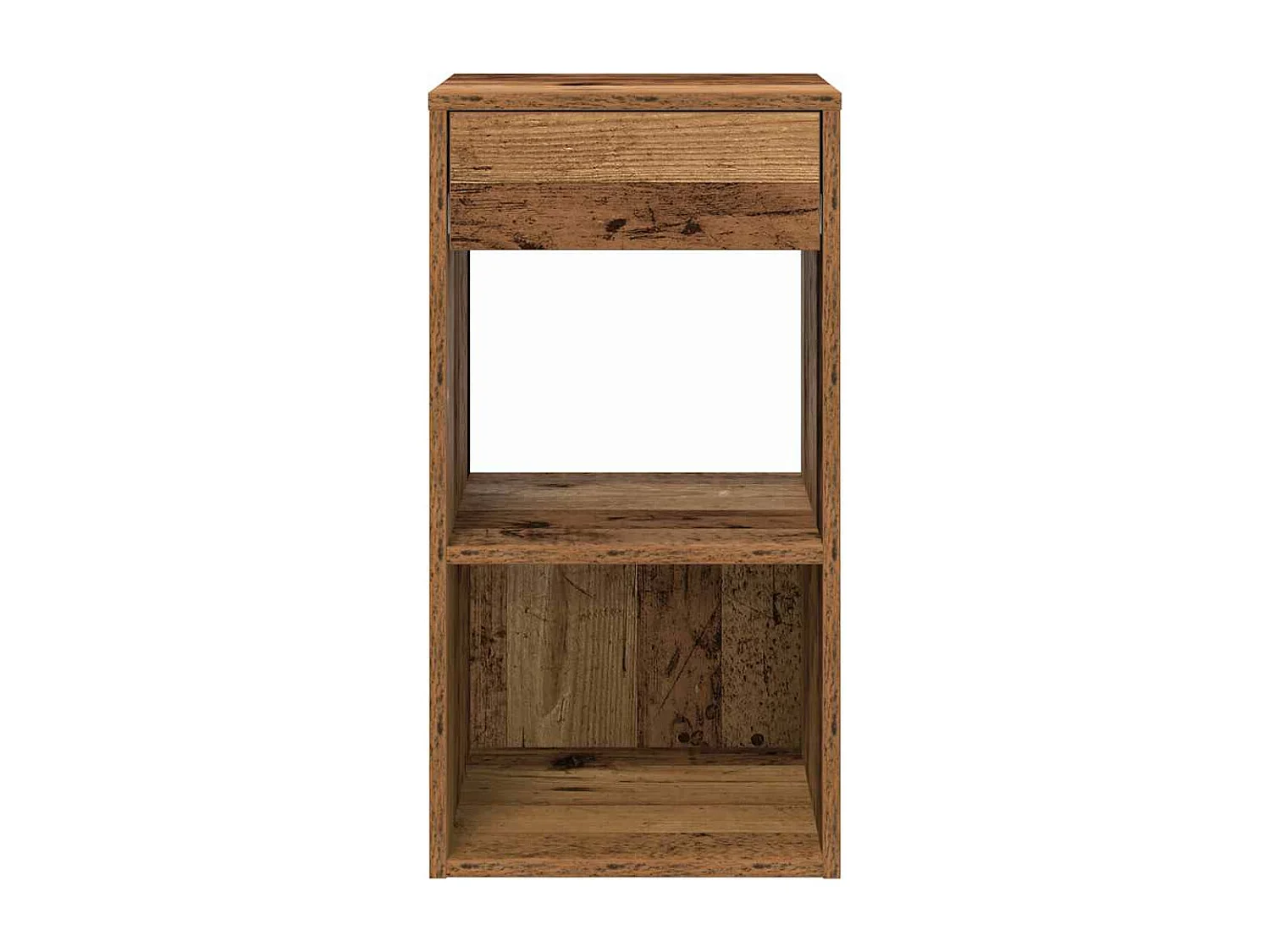 Tables de chevet avec tiroir 2 pièces vieux bois 35x34x66,5 cm