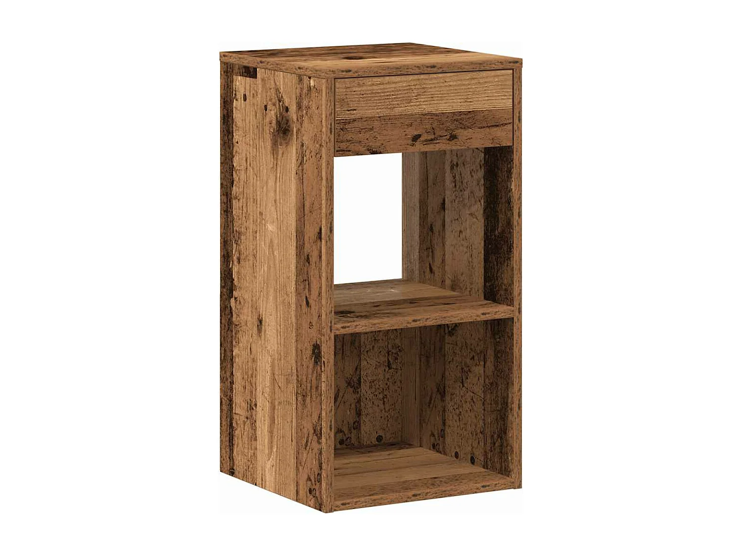 Tables de chevet avec tiroir 2 pièces vieux bois 35x34x66,5 cm