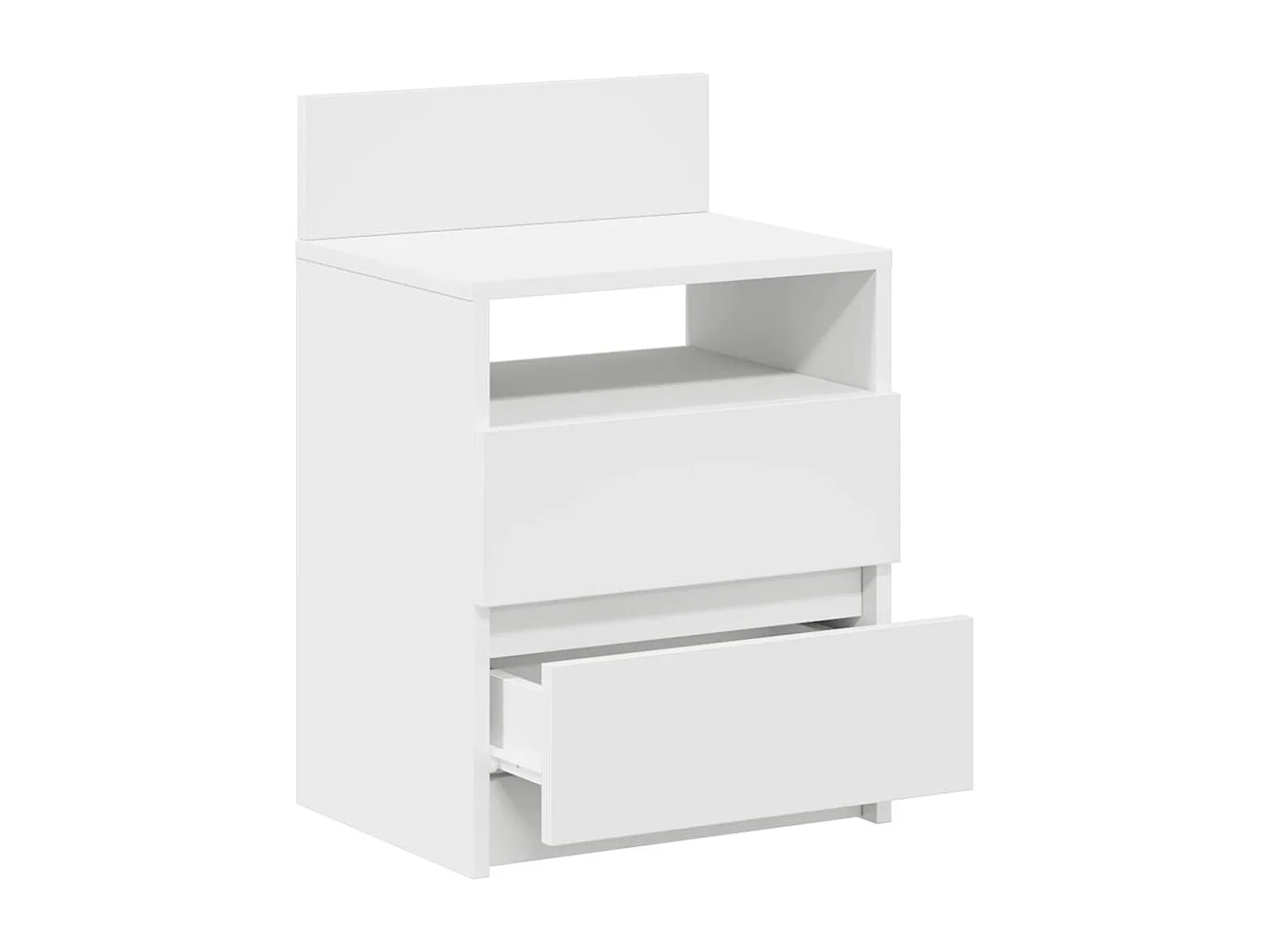 Tables de chevet 2 pièces avec 2 tiroirs blanc 40x33x60 cm