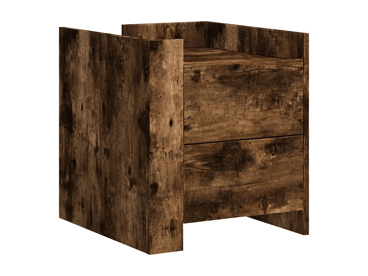 Mesita de noche madera de ingeniería roble ahumado 45x50x50 cm