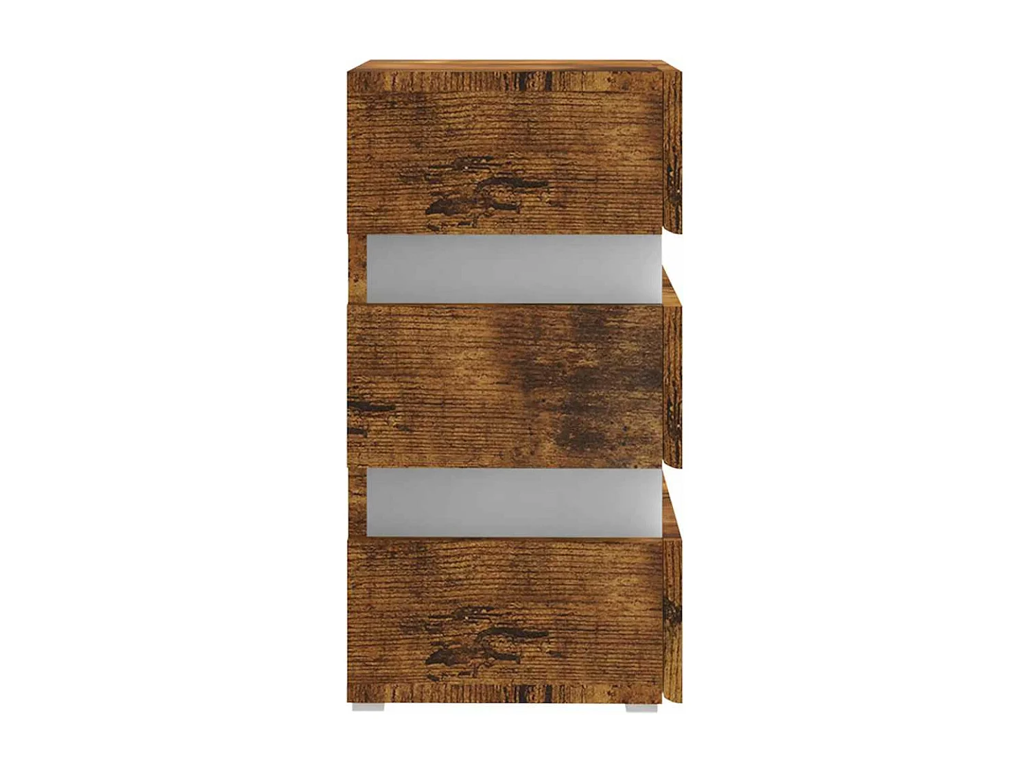 Table de chevet à LED chêne fumé 45x35x67 cm bois d'ingénierie