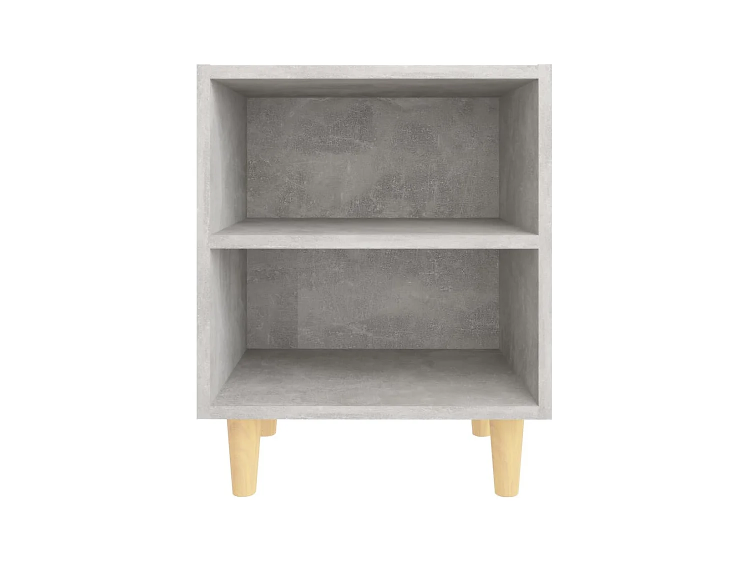 Tables de chevet avec pieds en bois 2 pièces Gris béton 40x30x50cm