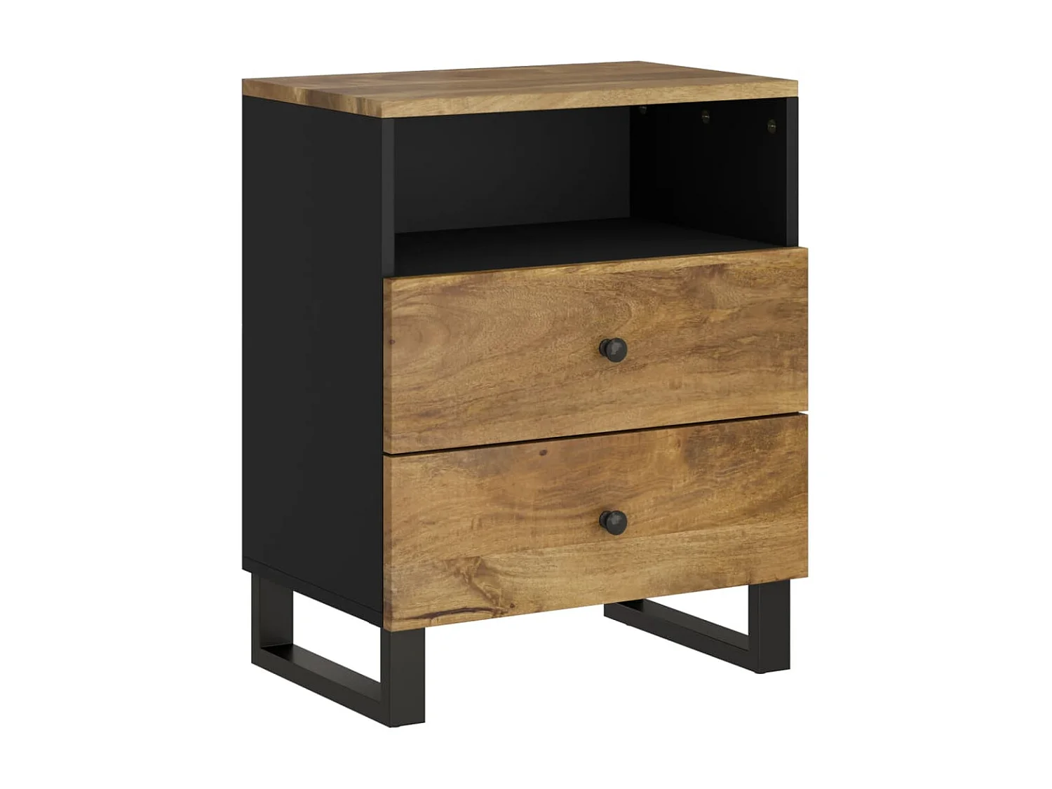 Mesita de noche madera mango madera contrachapada 50x33x62 cm