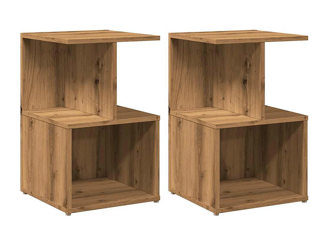 Mesitas de noche 2 unidades madera roble artisan 35x35x55 cm