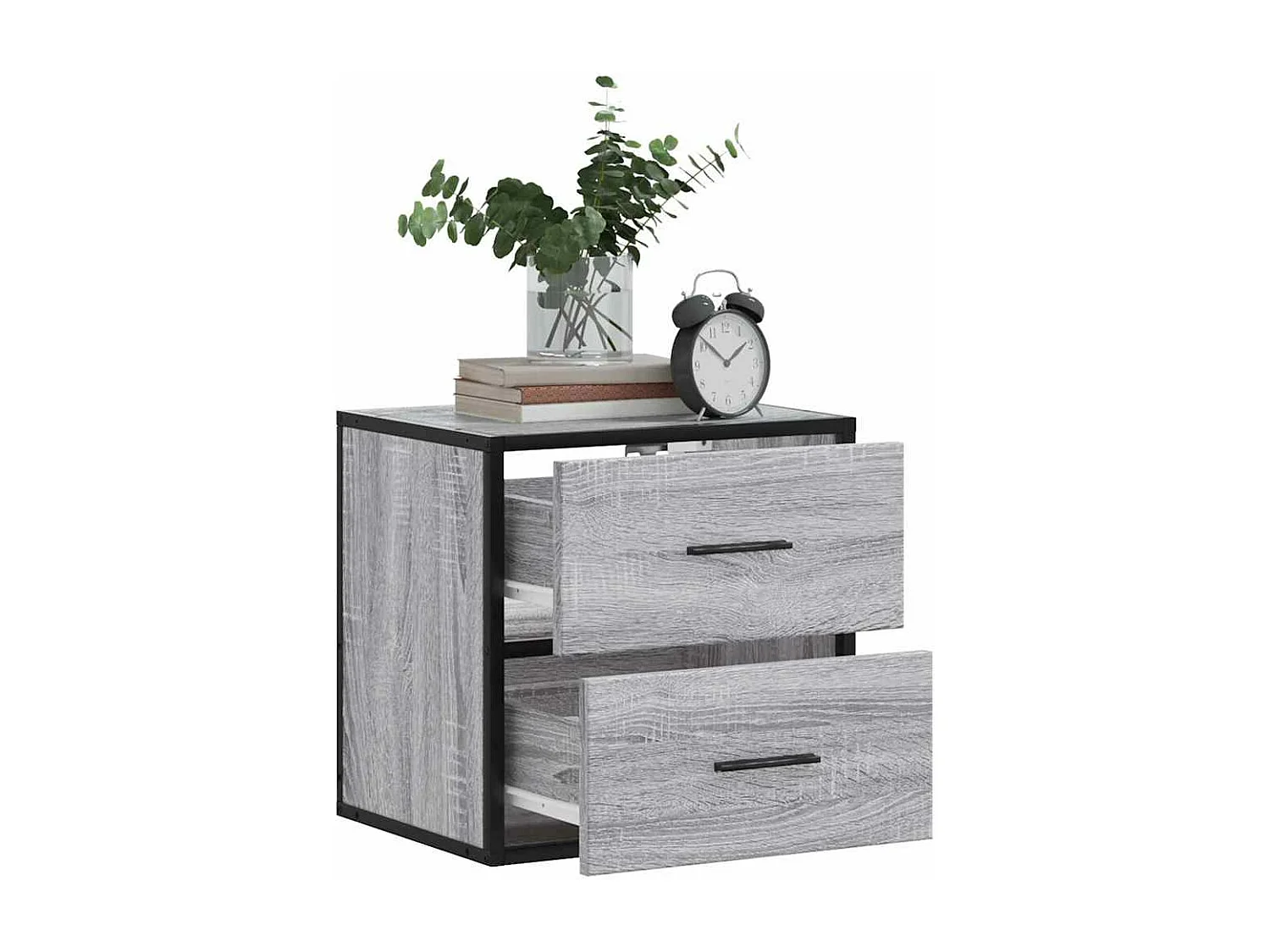 Mesa de cabeceira de parede 40x31x39,5 cm cinzento sonoma