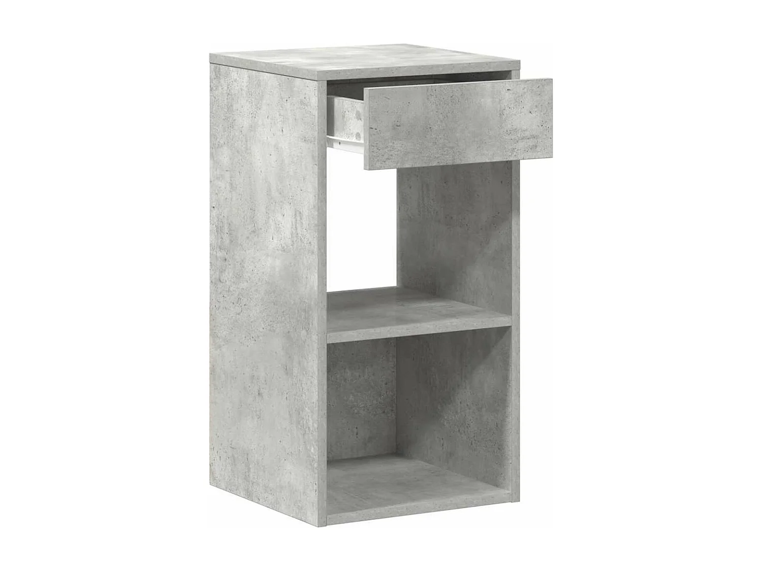 Table de chevet avec tiroir gris béton 35x34x66,5 cm