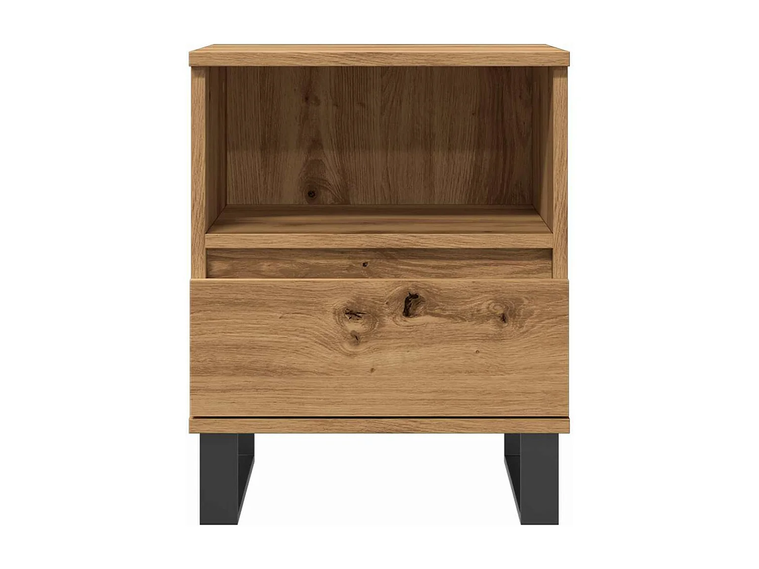 Table de chevet chêne artisanal 40x35x50 cm bois d’ingénierie