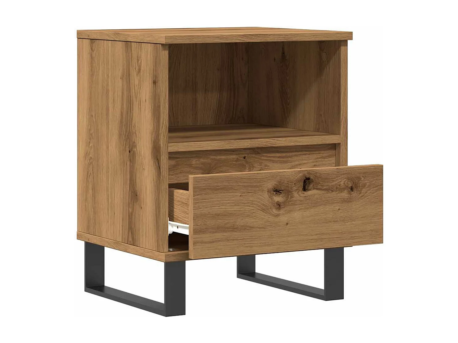 Table de chevet chêne artisanal 40x35x50 cm bois d’ingénierie