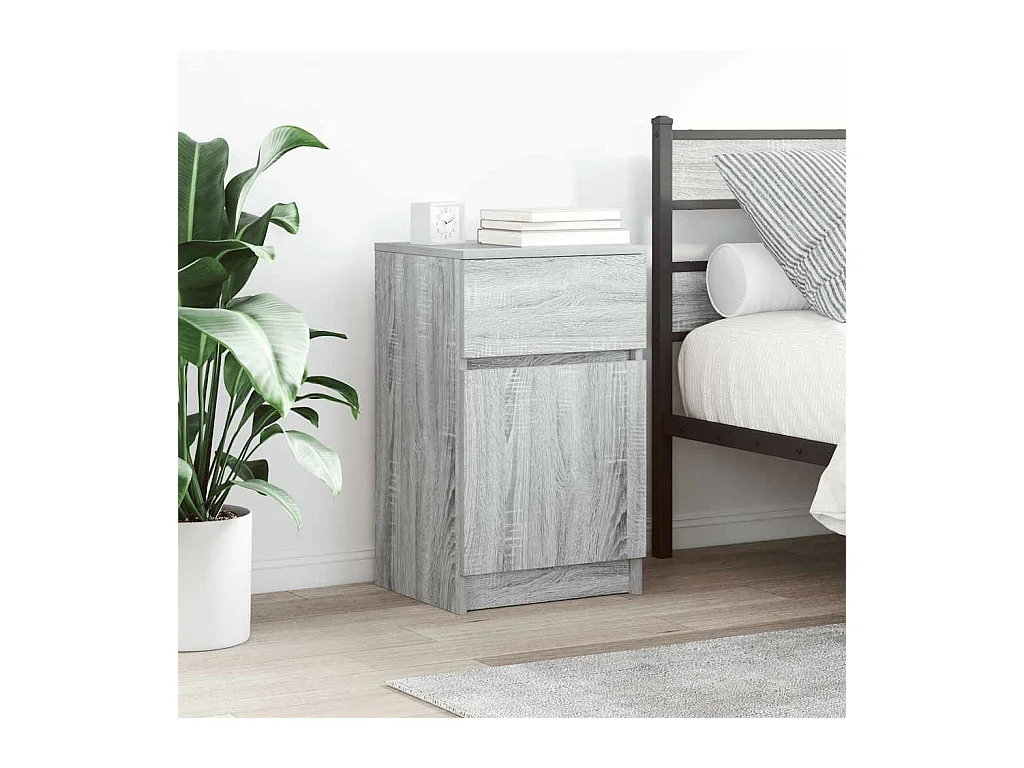 Table de chevet sonoma gris 39x35x65 cm bois d’ingénierie