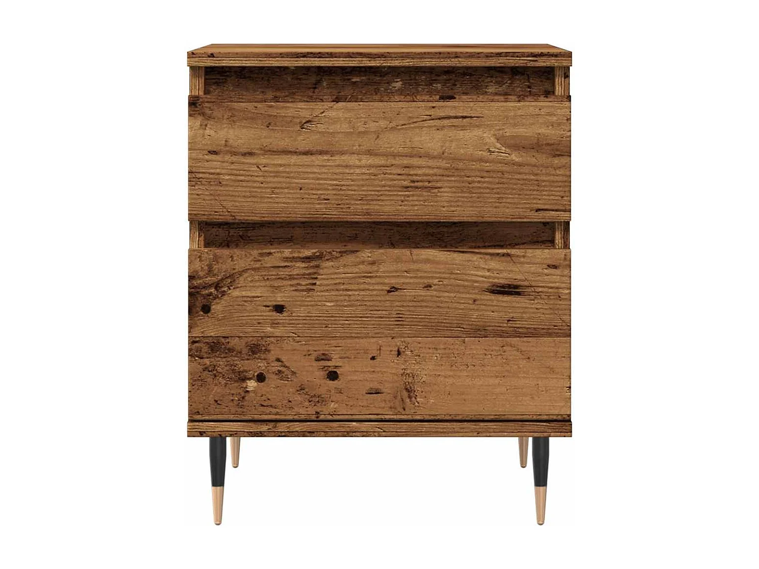 Nachtkastje 40x35x50 cm bewerkt hout oud houtkleurig