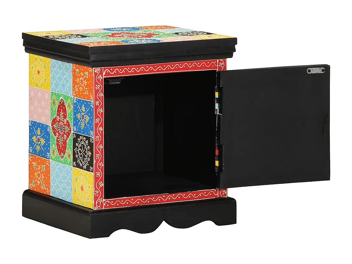 Table de chevet multicolore 2 pièces 40x35x45 cm