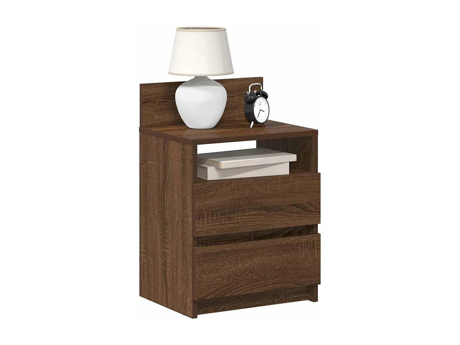 Nachtkastjes 2 st met 2 lades 40x33x60 cm bruin eikenkleur