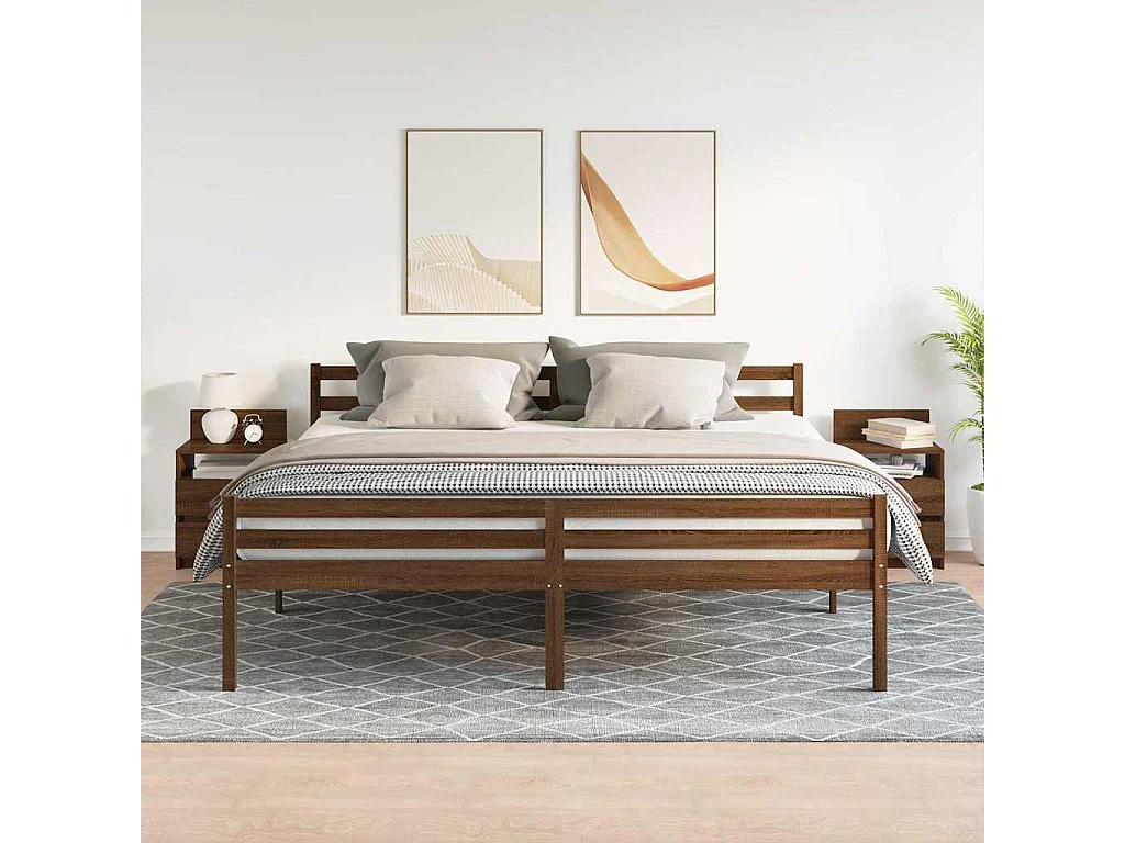 Nachtkastjes 2 st met 2 lades 40x33x60 cm bruin eikenkleur