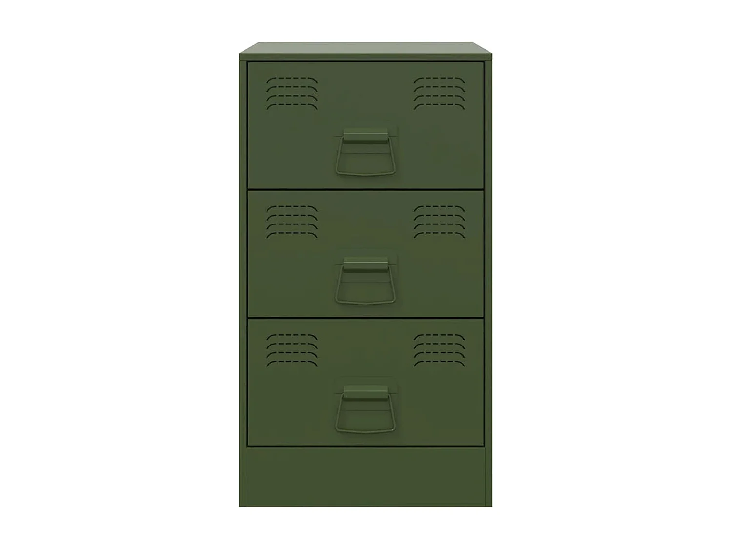 Table de chevet vert olive 34,5x39x62 cm acier