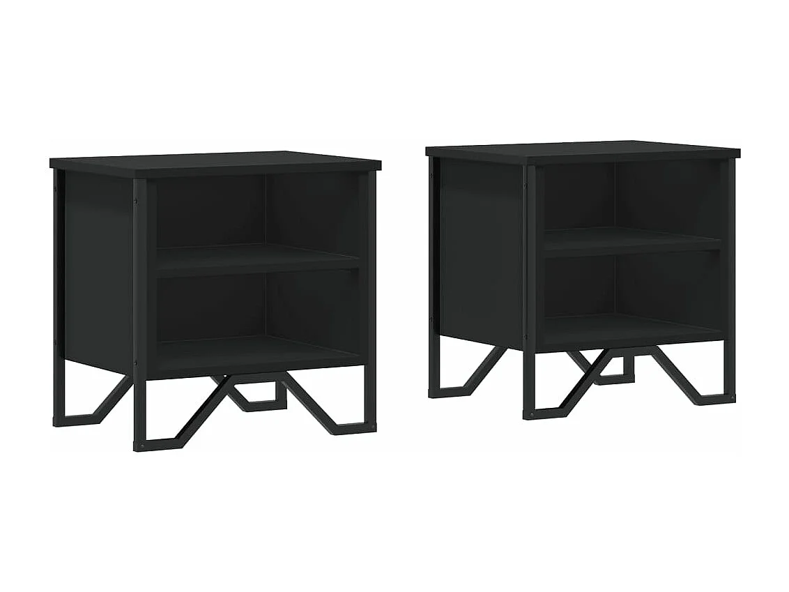 Tables de chevet 2 pièces noir 40x30x40 cm bois d'ingénierie
