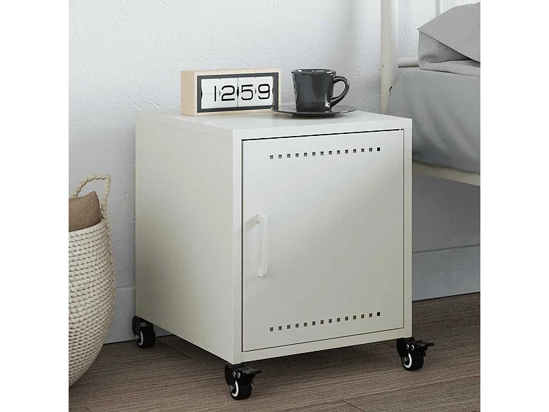 Mesa de cabeceira 36x39x43,5 cm aço branco