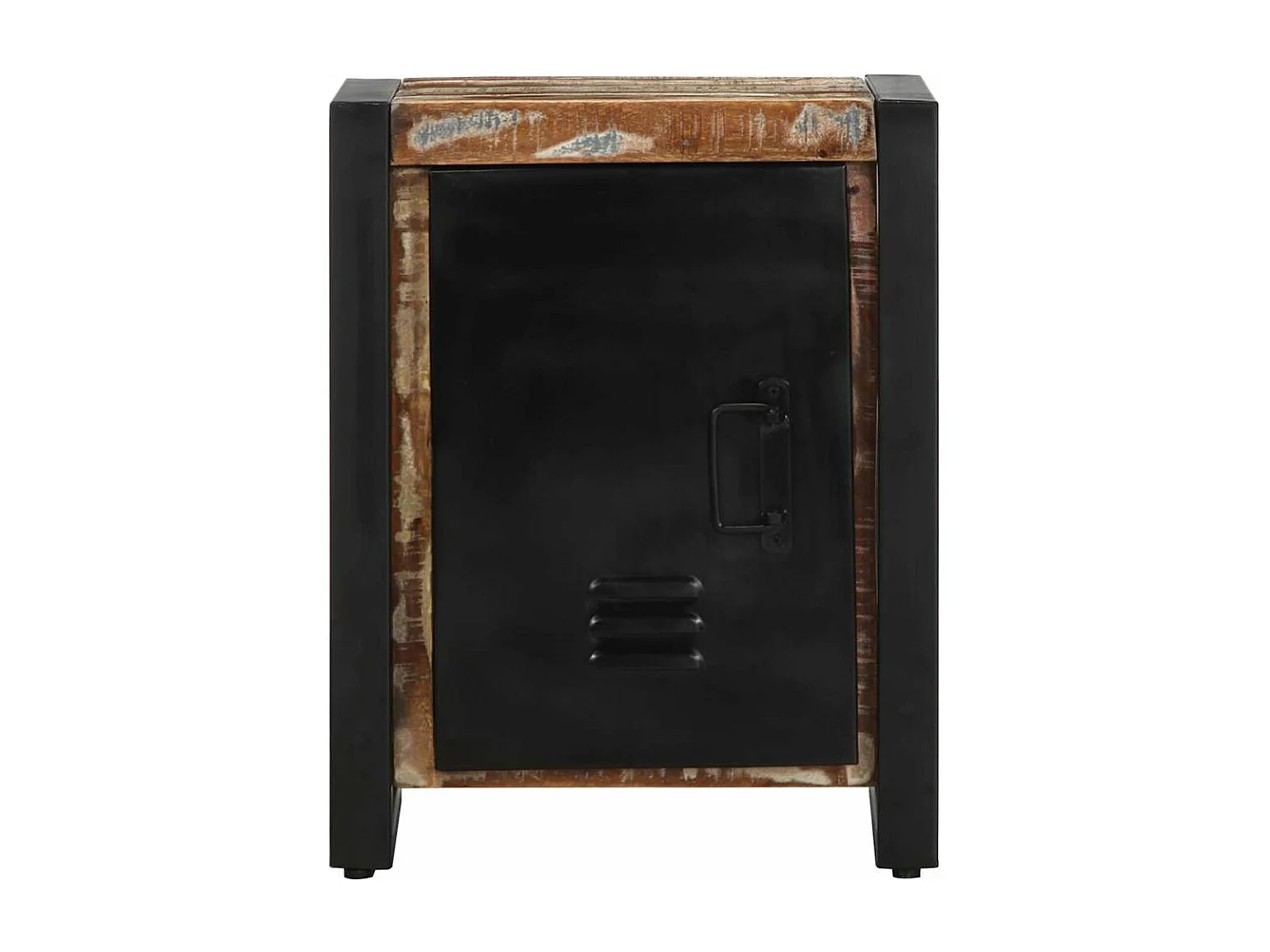 Mesilla de noche multicolor 40x30x51 cm madera maciza reciclada