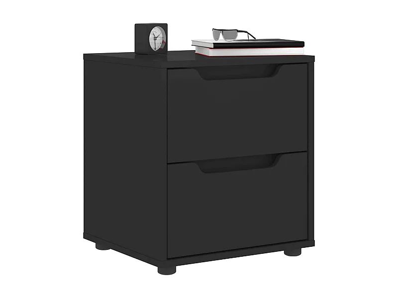 Mesa de cabeceira VISNES derivados de madeira preto 45x40x50cm