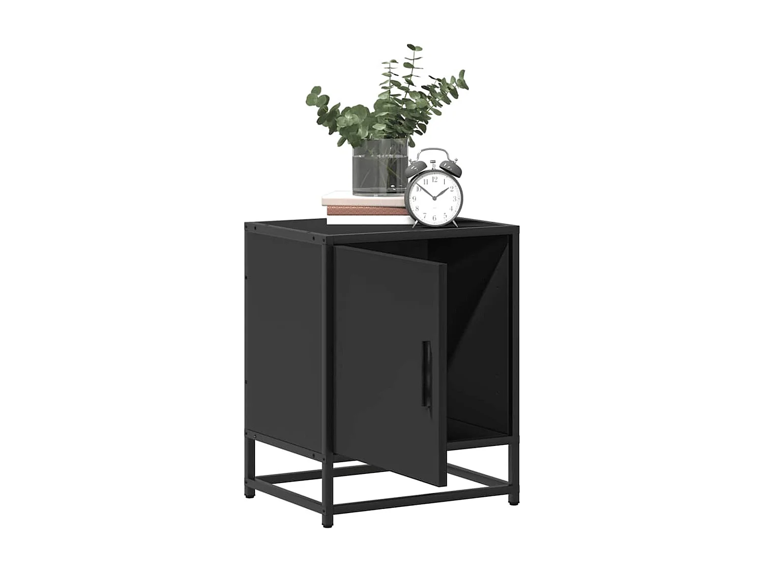 Nachtkastjes 2 st 40x31x50 cm bewerkt hout en metaal zwart