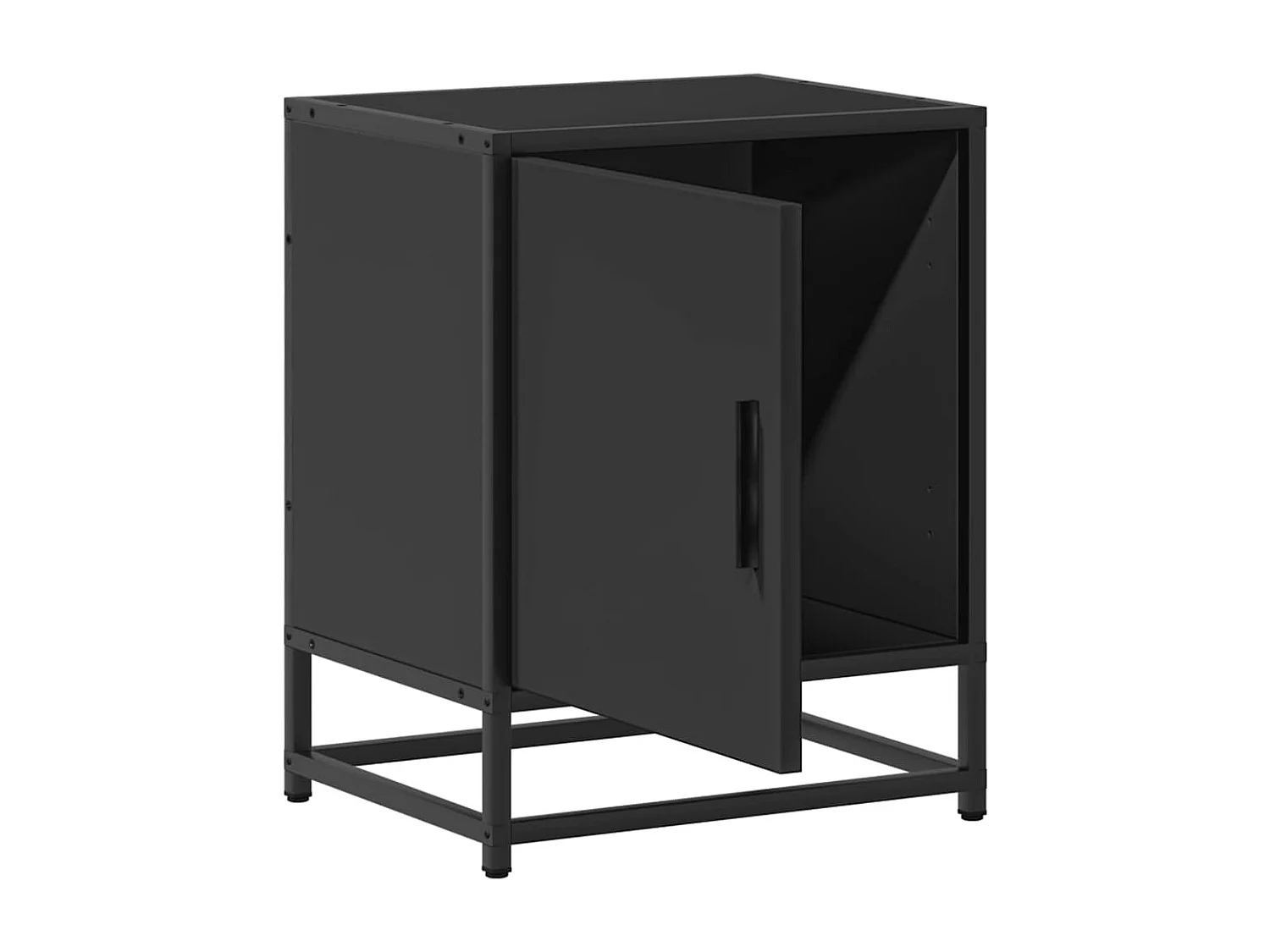 Nachtkastjes 2 st 40x31x50 cm bewerkt hout en metaal zwart