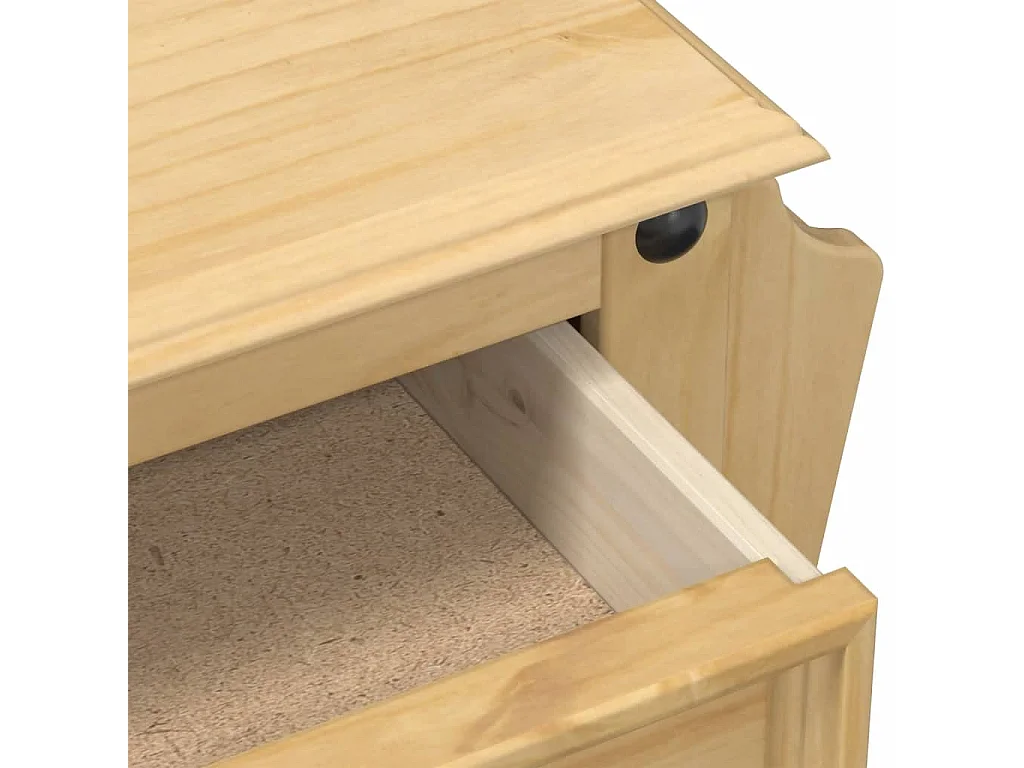 Mesita de noche Corona madera maciza de pino 45x35x47,5 cm