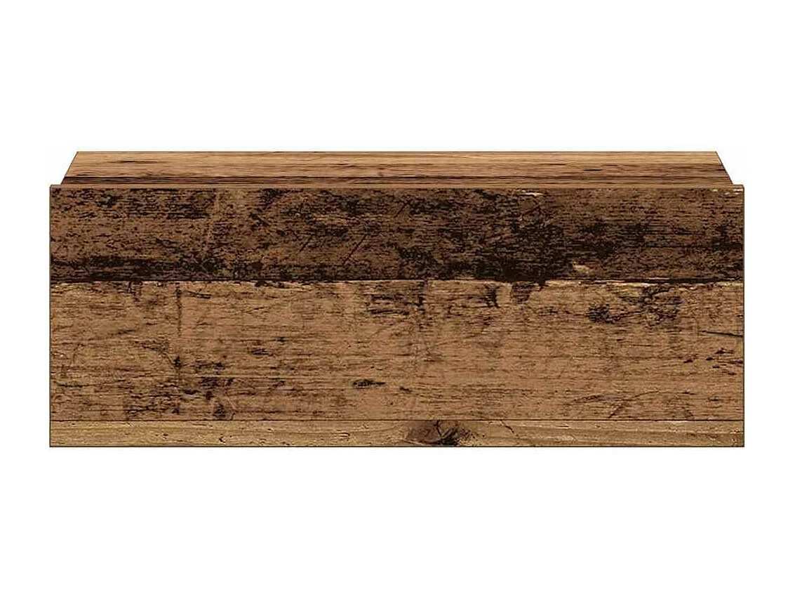 Tables de chevet flottantes 2 pièces vieux bois bois d'ingénierie