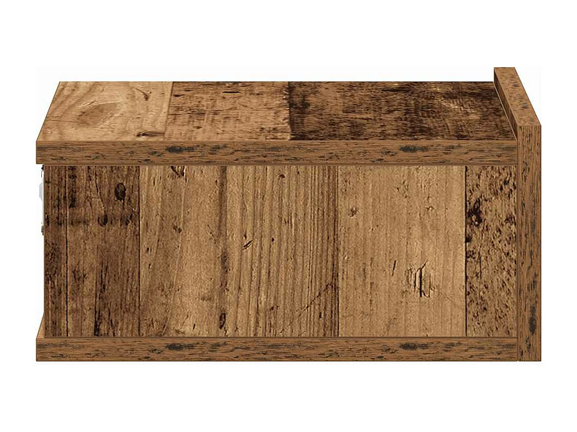 Tables de chevet flottantes 2 pièces vieux bois bois d'ingénierie