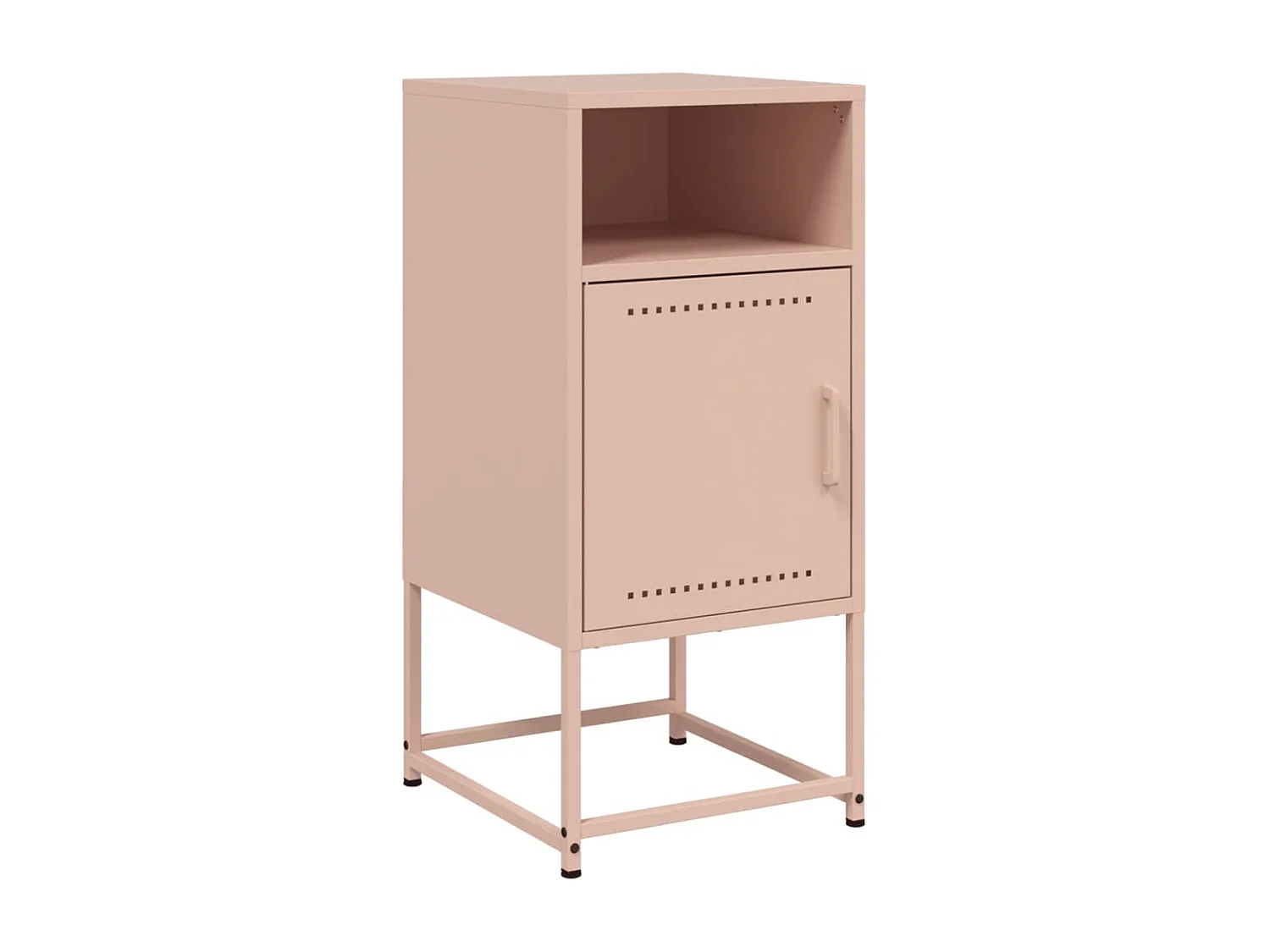Table de chevet rose 36x39x78 cm acier