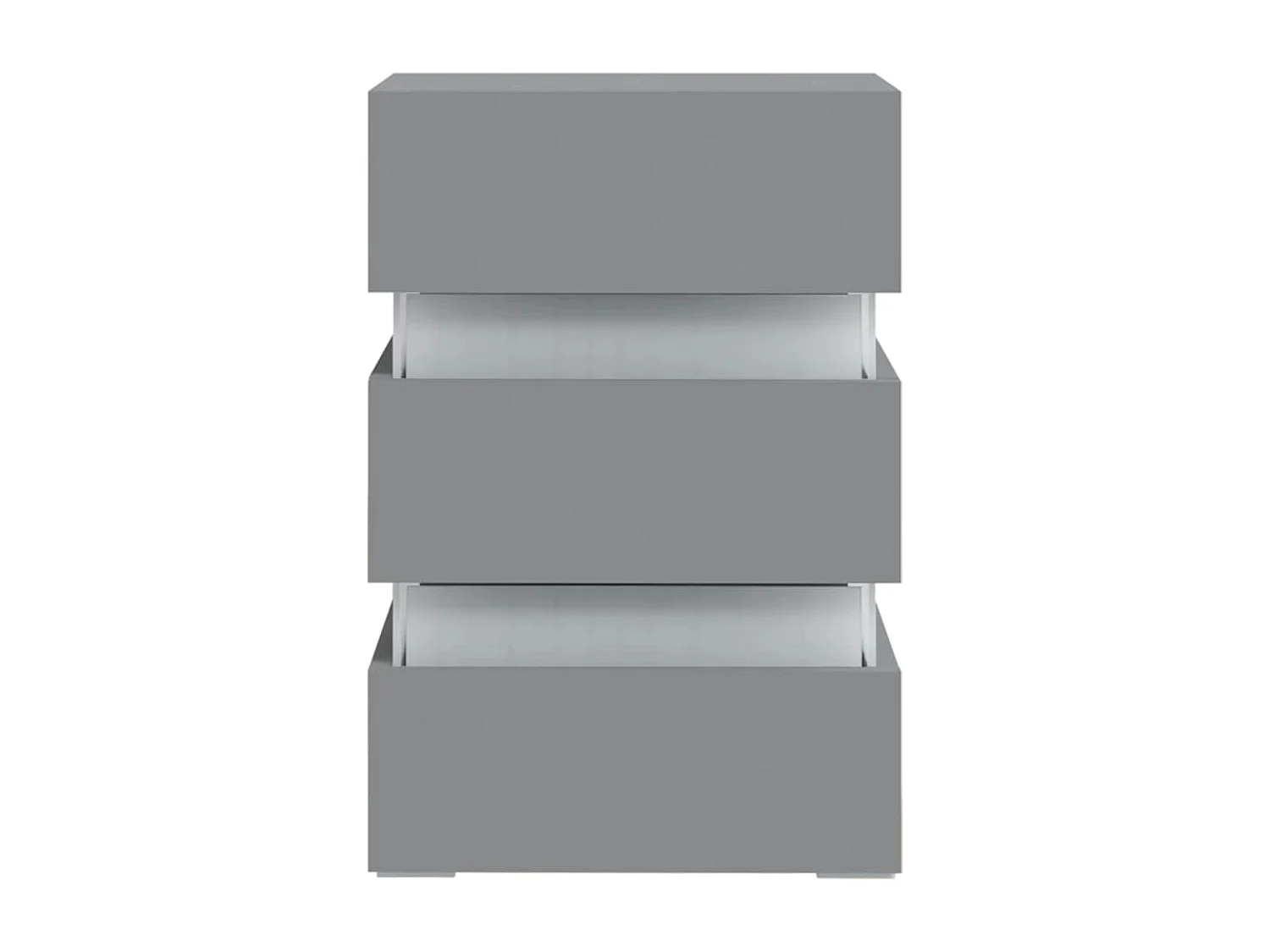 Mesita de noche luz LED madera de ingeniería gris 45x35x67 cm