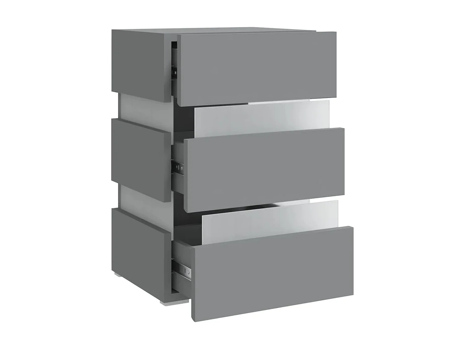 Mesita de noche luz LED madera de ingeniería gris 45x35x67 cm