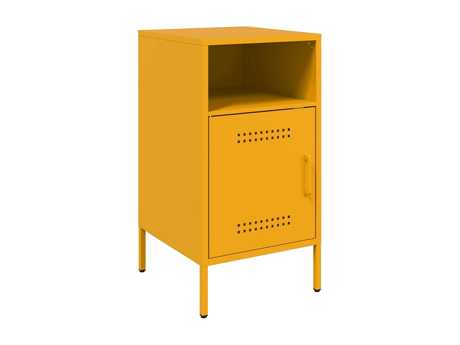 Table de chevet jaune moutarde 36x39x68 cm acier laminé à froid