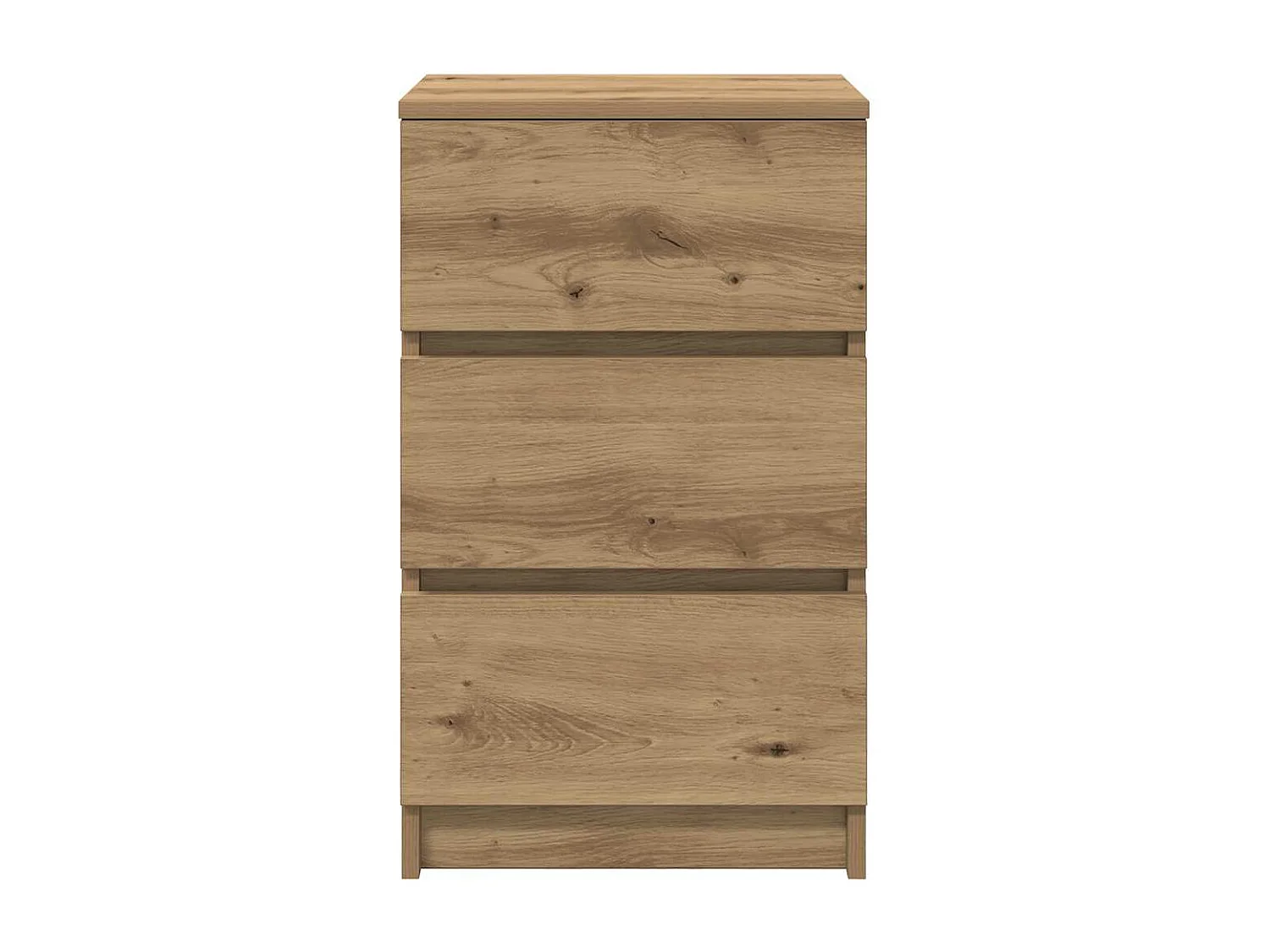 Tables de chevet 3 tiroirs 2 pièces chêne artisanal 39x35x65 cm
