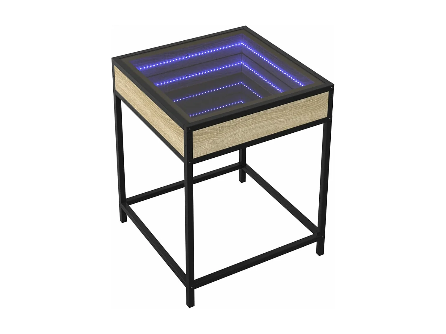 Table de chevet avec LED infini chêne sonoma 40x40x51 cm
