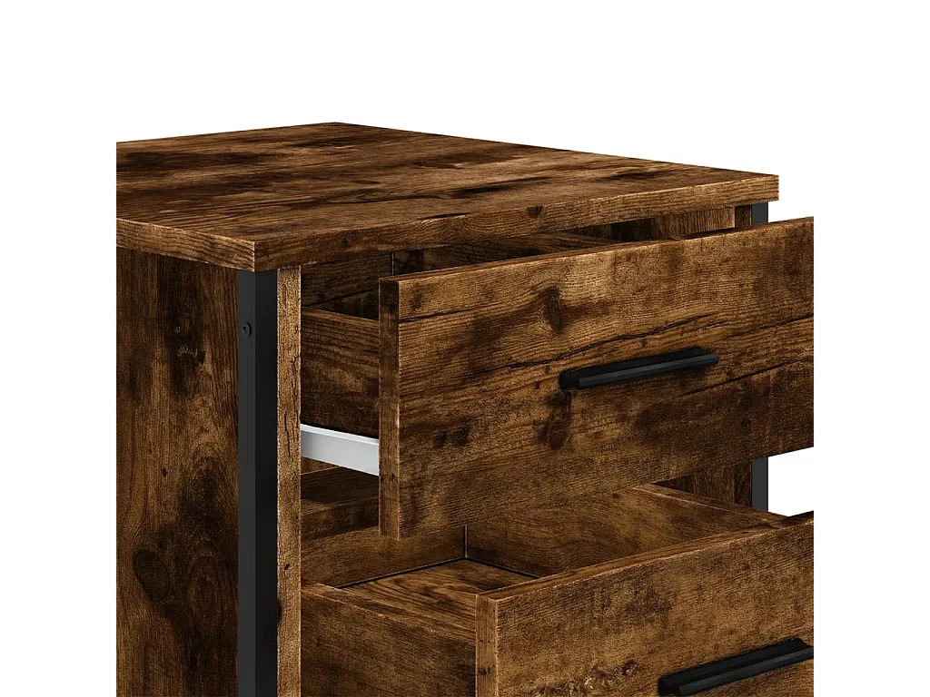 Tables de chevet 2 pièces chêne fumé 40x41x40 cm bois ingénierie