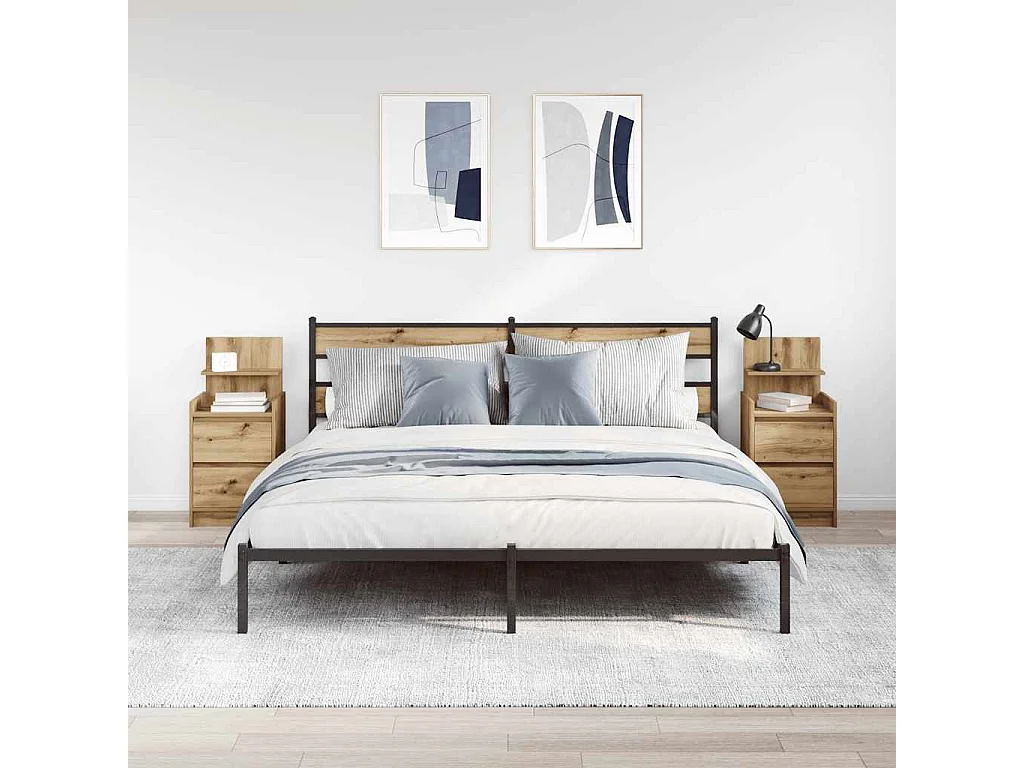 Mesas de cabeceira com 2 gavetas 2 peças 38x34x80 cm