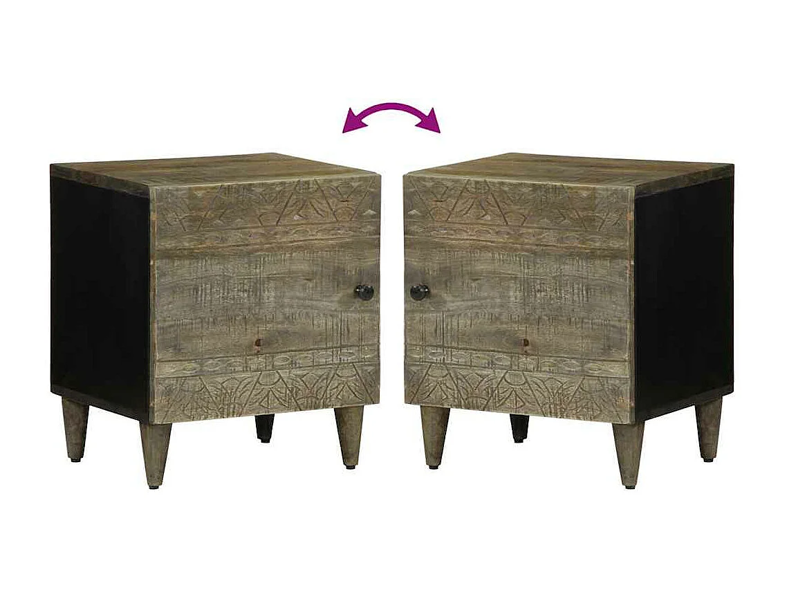 Mesa de cabeceira cinzento claro 40x33x46 cm