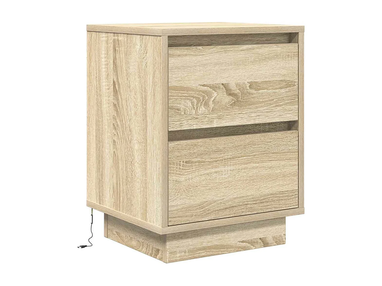 Table de chevet avec lumières LED chêne sonoma 38x34x50 cm