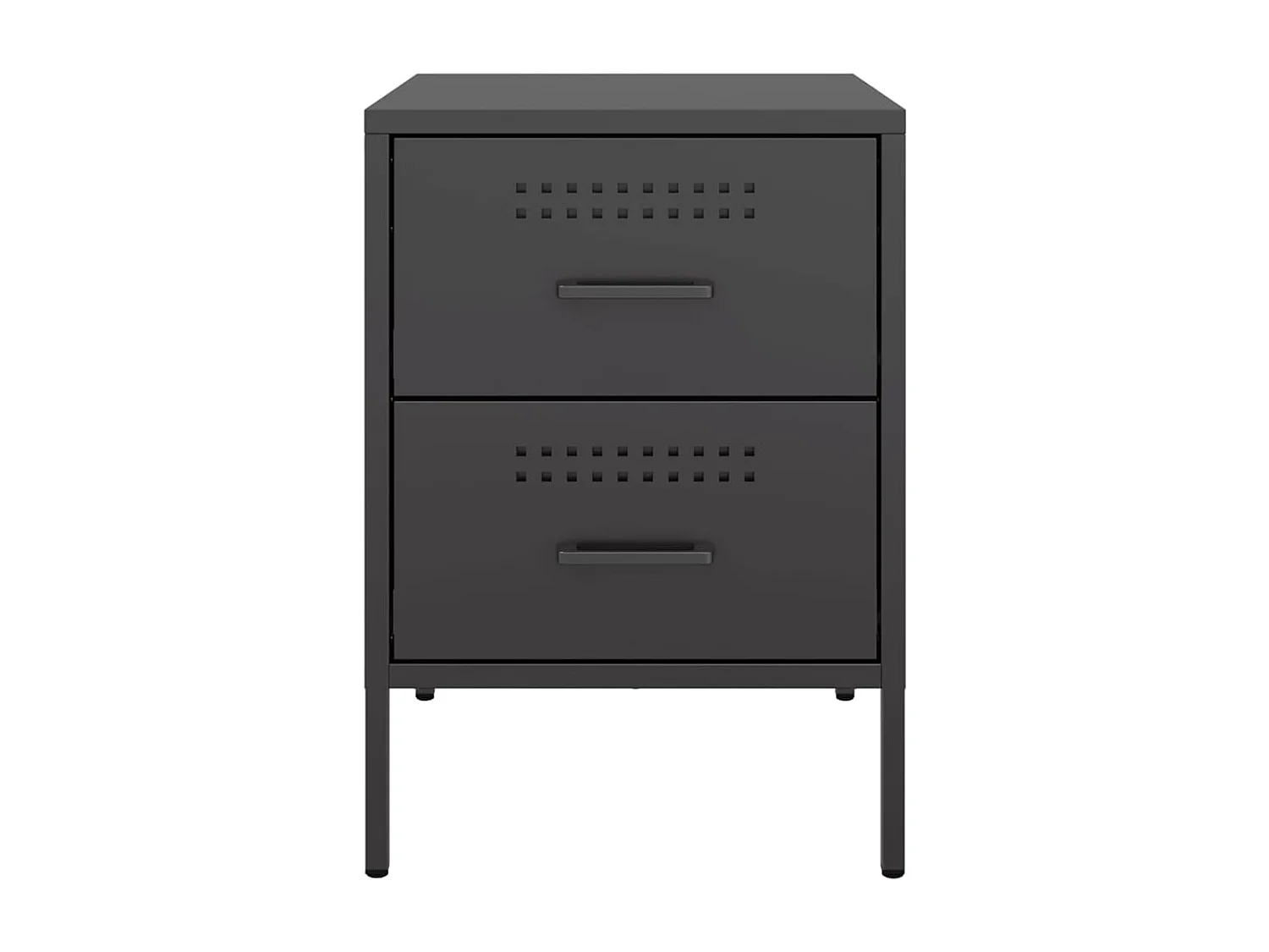 Tables de chevet 2 pièces noir 36x39x50,5 cm acier